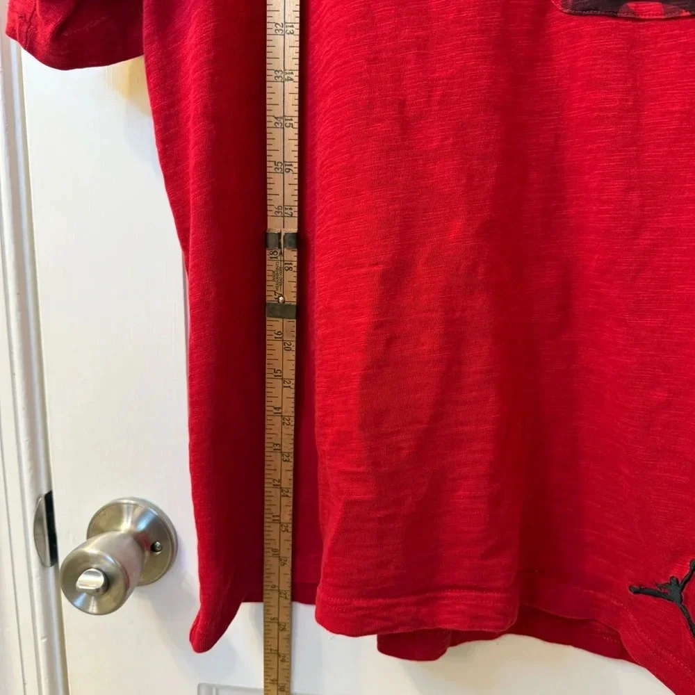 Jordan Red Short Sleeve Tee with Graphic Design